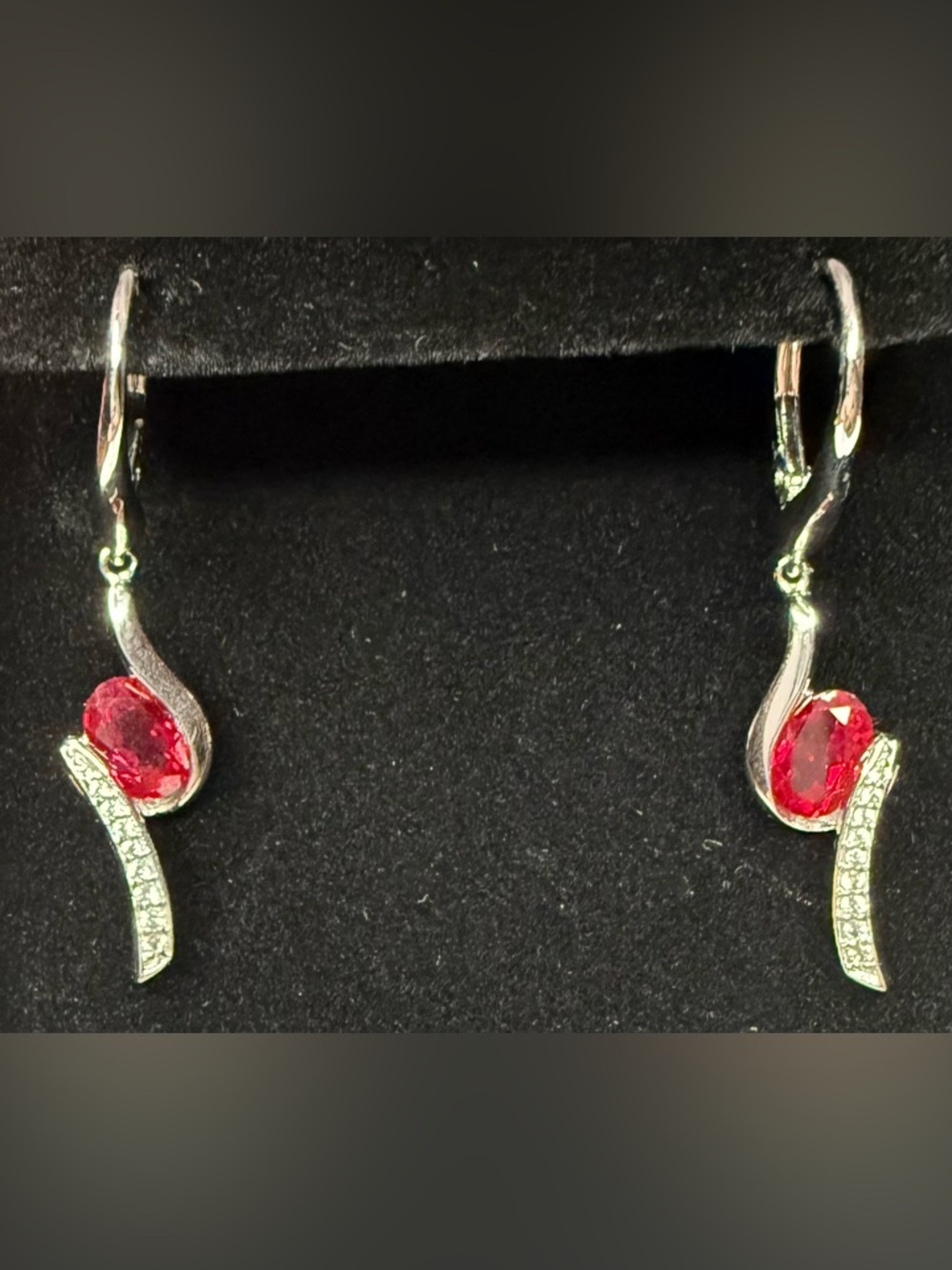 Ruby and White Sapphire Earrings